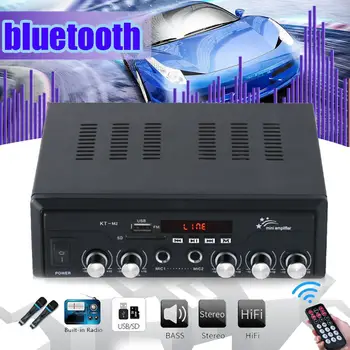 

12V/220V 60W Home Digital Power Amplifier 2CH Stereo High Fidelity bluetooth Auto Tuning Amplifier Car Subwoofer With Remote