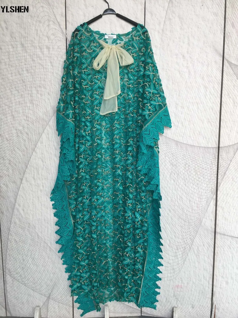 Plus Size African Dresses for Women Dashiki Lace Embroidery Flower African Clothes Robe Boubou Africain Clothing Africa Dress 05