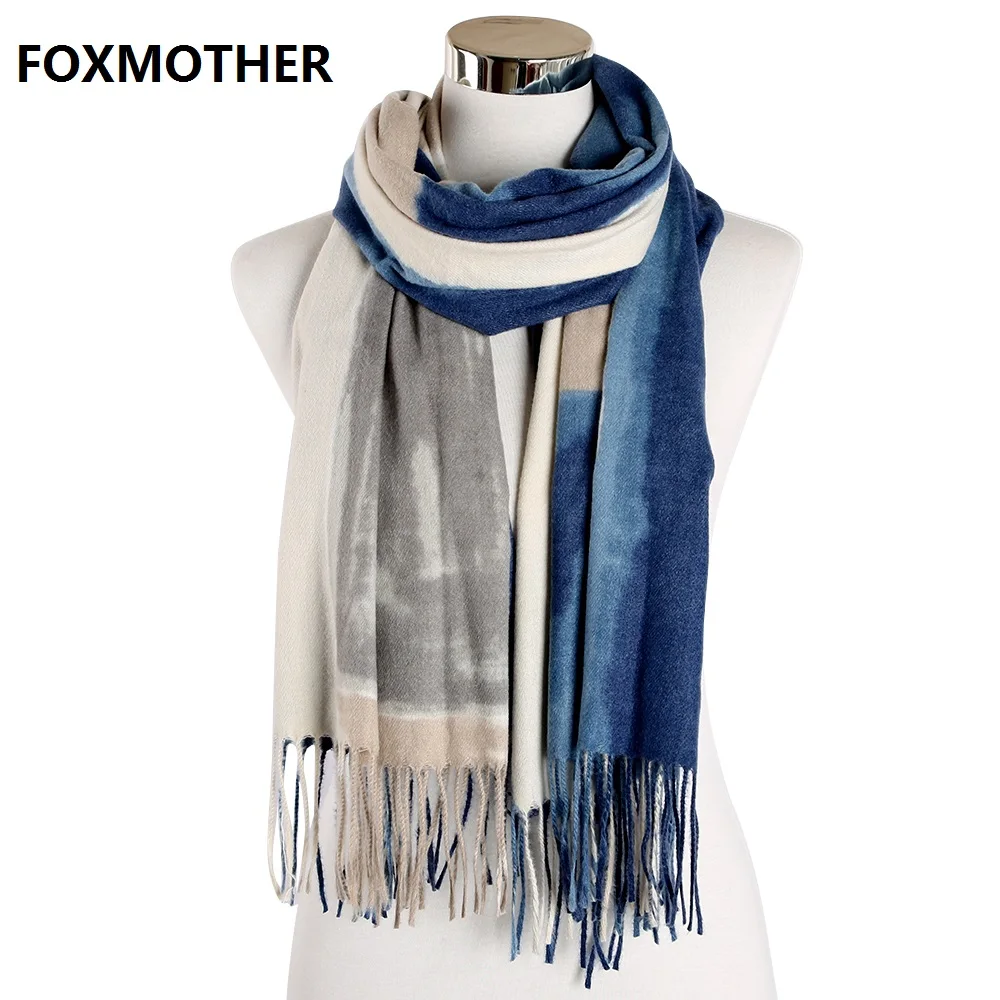 FOXMOTHER Новинка Модные женские шарф с кисточками из мягкого кашемира Одеяло теплые