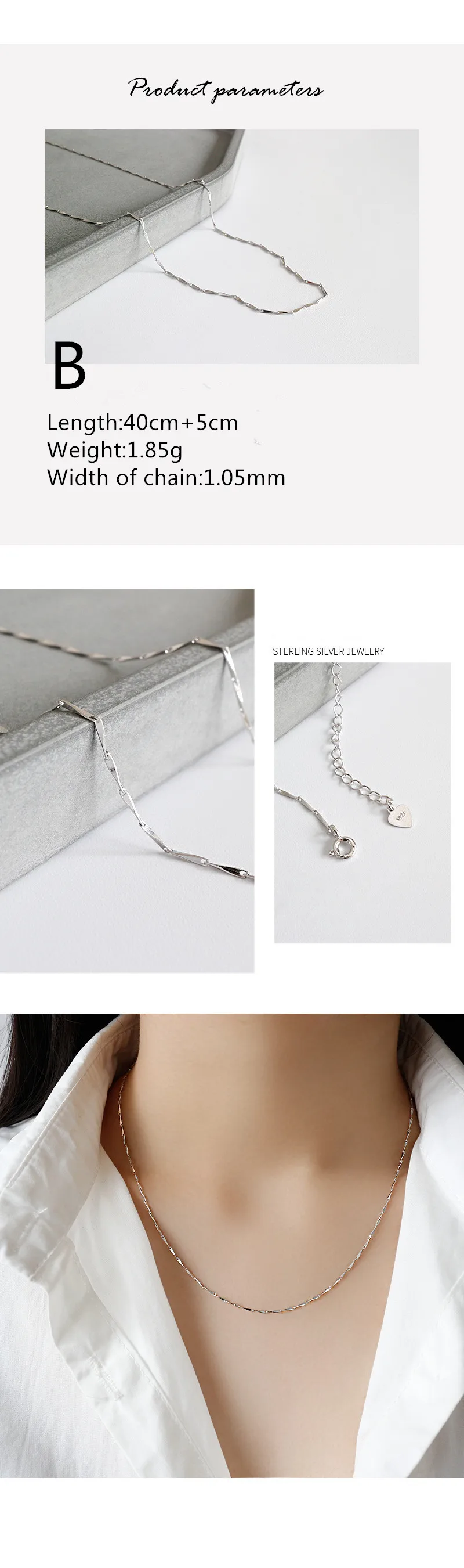 Стерлингового серебра 925 ожерелья для женщин аксессуары collier femme, минималистичные бусины с имитацией змеиной шкуры цепи ожерелье ювелирные изделия colar