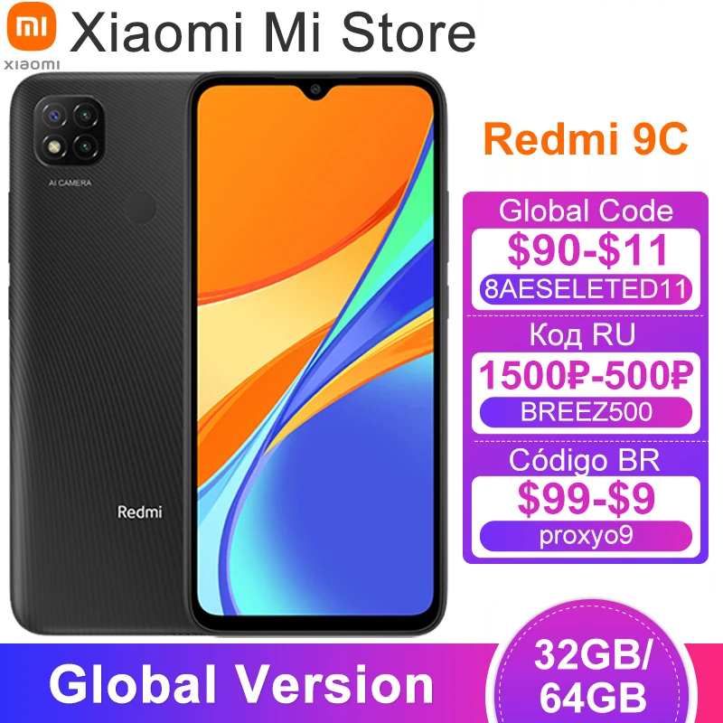 Смартфон Xiaomi Redmi 9C телефон 2 Гб ОЗУ 32 ПЗУ MTK Helio G35 дисплей Waterdrop 6 53 дюйма аккумулятор