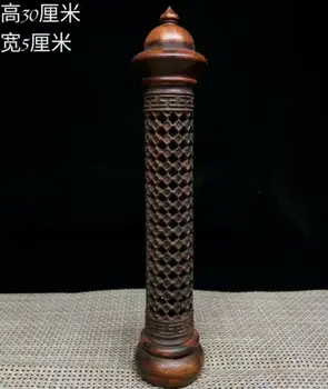 

11.8 Chinese Wood carving Incense tube pagoda