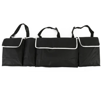 

ODOMY Universal Adjustable Car Organizer Trunk Backseat Seat Back Storage Bag Net High Capacity Interior Accessories Box Case