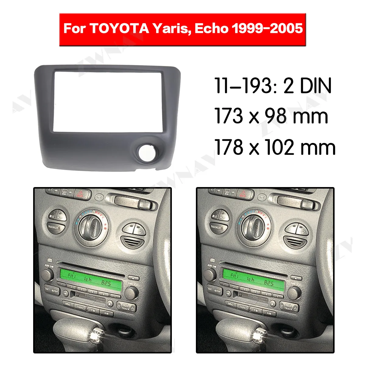 Радио Переходная для Toyota Vitz/Yaris/эхо 1999-2005 2DIN кронштейн dvd плеер панель автомобильная стереосистема Радио Установка приборной панели