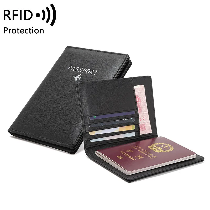 

Ougger RFID Passport Covers Holder Vintage Business Multi-Function ID Bank Card Men PU Leather Wallet Case Travel Accessories