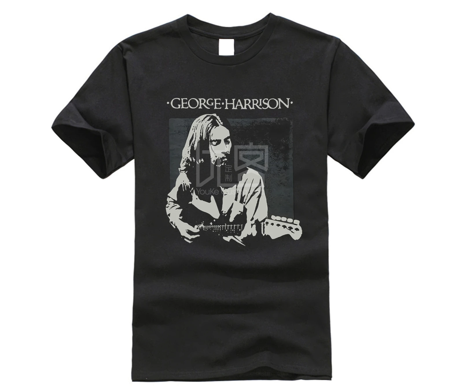

Men's George Harrison Live Portrait T-shirt Fashions Black Camiseta Classic T Shirt Short Sleeve Hipster Tee Shirt Men Chemise