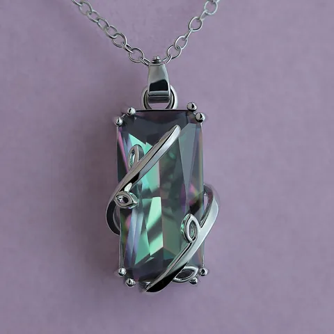 Creative Pendant Necklace For Women Plant Winding Square Cubic Zircon Fashion Jewelry Valentine's Gift Necklace For Girl