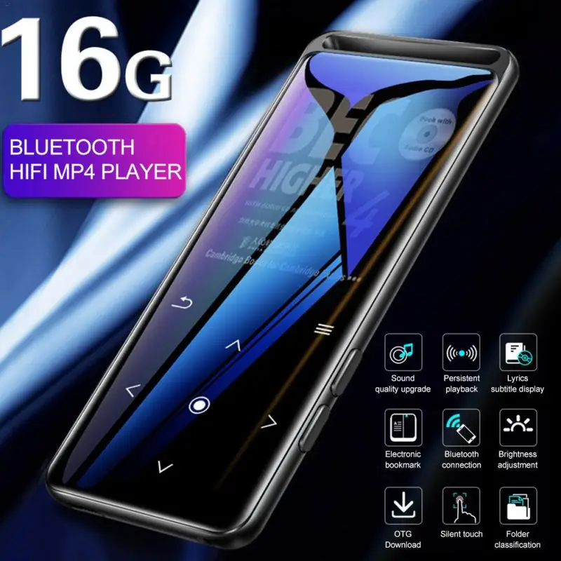 Bluetooth 5.0 Lossless MP4 Player HiFi Portable Audio Player With FM Radio E-Book Voice Recorder MP4 Music Player - Цвет: Bluetooth