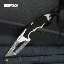 

DISPATCH Fixed Blade Knife Full Tang Leather Sheath and Handle with Tie Rope for Outdoor Camping Tactical Survival EDC