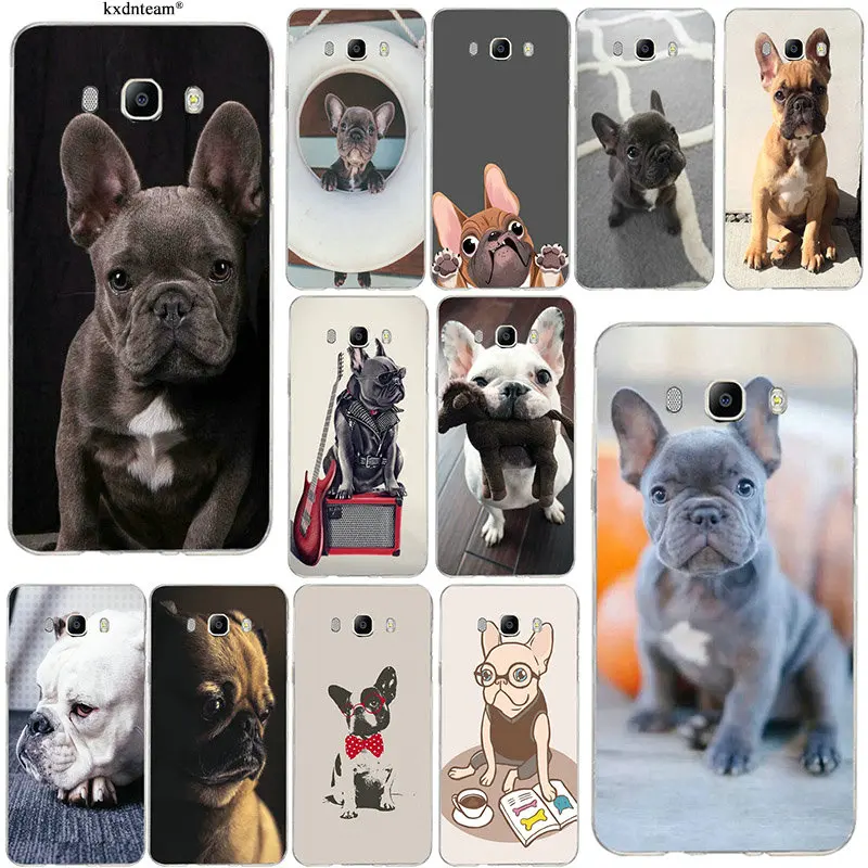 

Soft TPU Phone Case for Samsung Galaxy J1 J2 J3 J5 J7 2015 2016 2017 Fundas Coque Shell Hot Sweet French Bulldog Animal Dogs