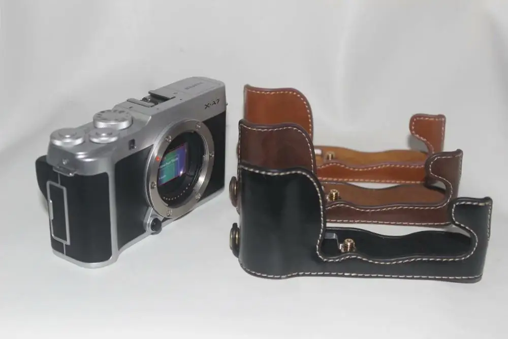 Custodia In Pelle Pu Custodia Per Fotocamera Custodia Per Fuji X-A7 Xa7 Fuji Pellicola Xa5 Xm1 Xa10 Custodia Protettiva Shell Con Apertura Batteria