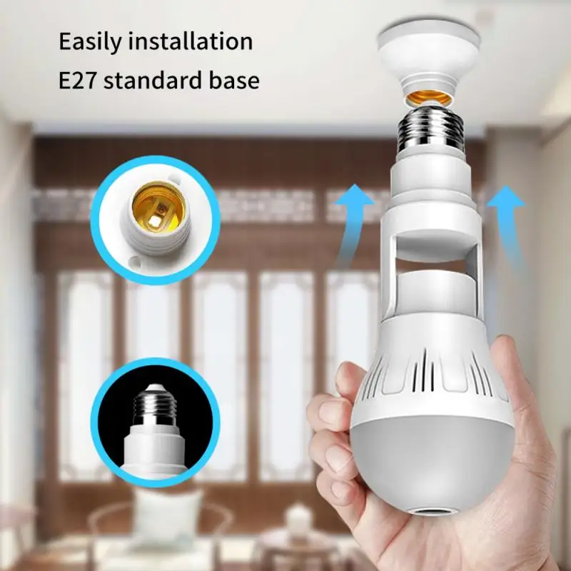 3PCS Wifi Panorama Camera Security Lamp Panoramic Bulb CCTV Video Wireless IP Surveillance Fisheye Night Vision | Электроника