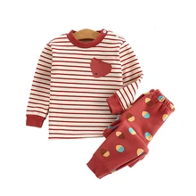 Осенне-зимний детский хлопковый теплый свитер, комплект для девочек, винтажное мягкое бархатное термобелье, комплект для мальчиков, плотный костюм с героями мультфильмов