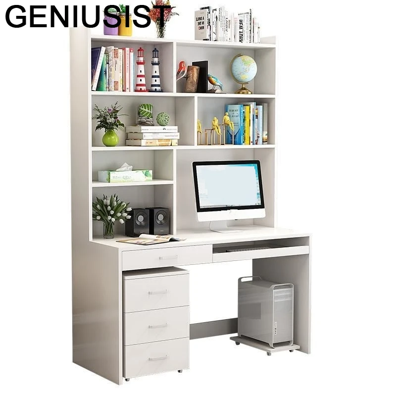 

Para Notebook Office Desk Scrivania Ufficio Escritorio Mueble Tisch Tablo Mesa Stand Computer Laptop Table With Bookshelf