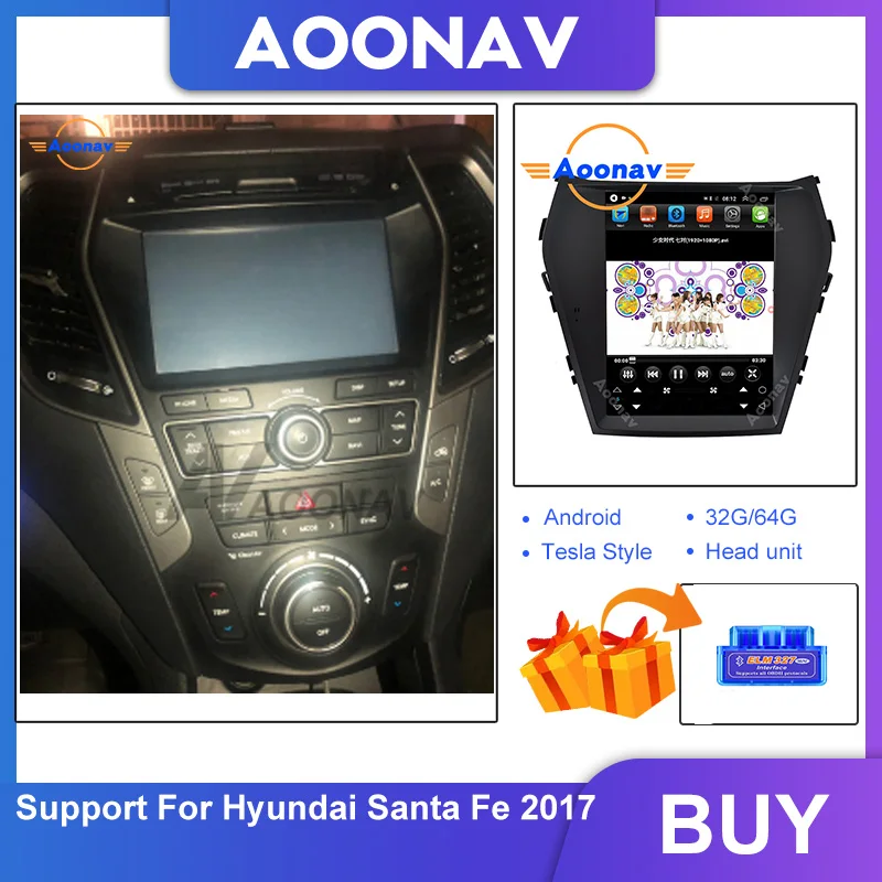 Автомобильный вертикальный экран Видео Радио мультимедийный плеер для Hyundai Santa Fe