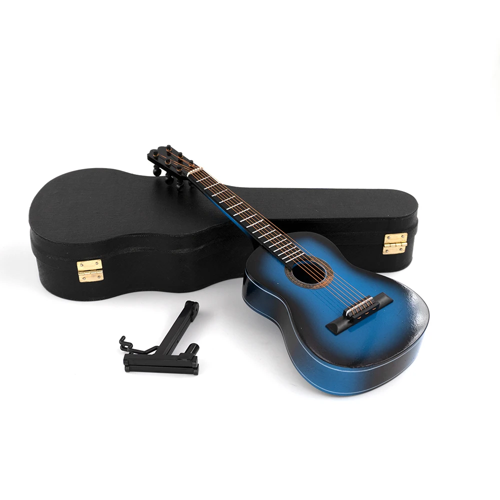 Miniatur Gitarre in blau - Mini Musikinstrument als Dekoration