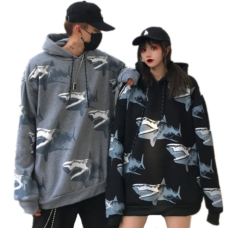 Осень 2019 новинка индивидуальная толстовка с капюшоном принтом акулы мужская и