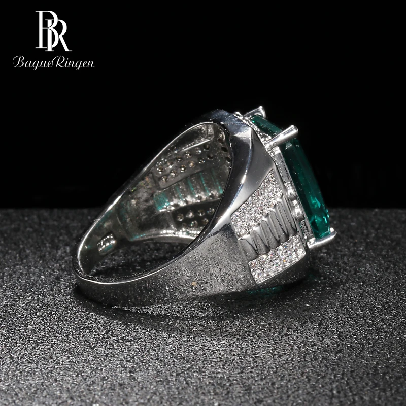 Bague Ringen, роскошные ювелирные украшения, серебро 925, кольцо для женщин, прямоугольные драгоценные камни, геометрические изумруды, Женский Подарок на годовщину