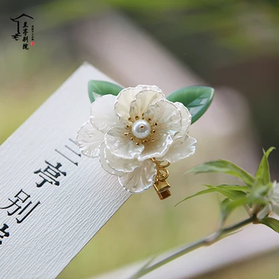 B single flower clip Зерно в ухо,, ручная работа, белый гардения, аксессуар для волос, Hanfu, украшения для волос, для китайского, 24 солнечных терминов, серия - Цвет: B single flower clip
