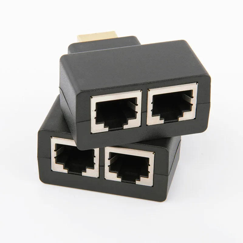 Горячая 1 пара HDMI двойной RJ45 CAT5E CAT6 UTP LAN Ethernet HDMI удлинитель повторитель адаптер 1080P для HDTV HDPC PS3 STB