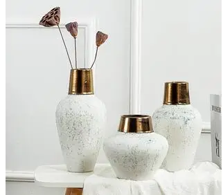 

CLASSIC CERAMICS VASES FLOOR VASE MOTTLED RELIEF TEXTURE FLOWER INSERT EUROPEAN STYLE WHITE CERAMIC CRAFTS VINTAGE HOME DECOR
