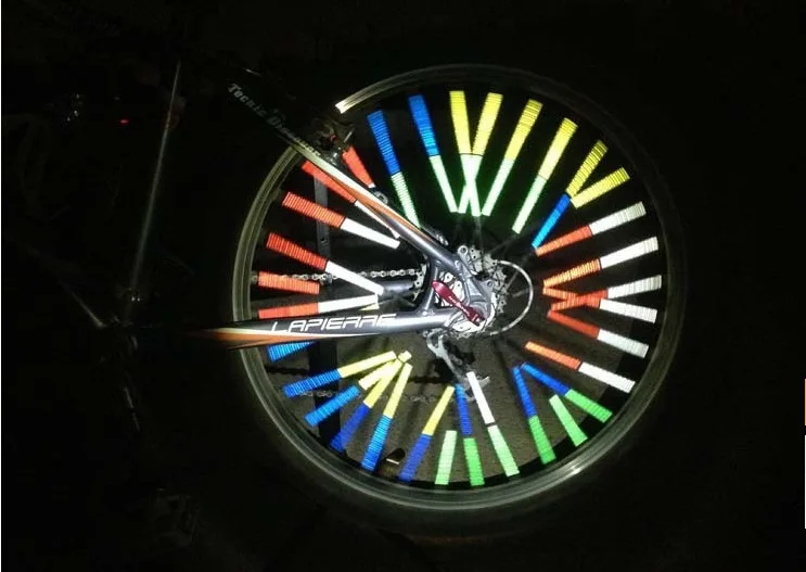 12 шт. велосипед MTB езда для обода колеса установлен клип труба предупреждающий, светоотражающий наружный отражатель полосы света 75 мм