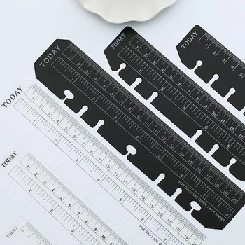 

1 Pcs Cute A5/A6/A7 6 Holes Straight Rulers for Binder Planner Notebooks Office School Index Ruler Bookmark Notebooks Stationery