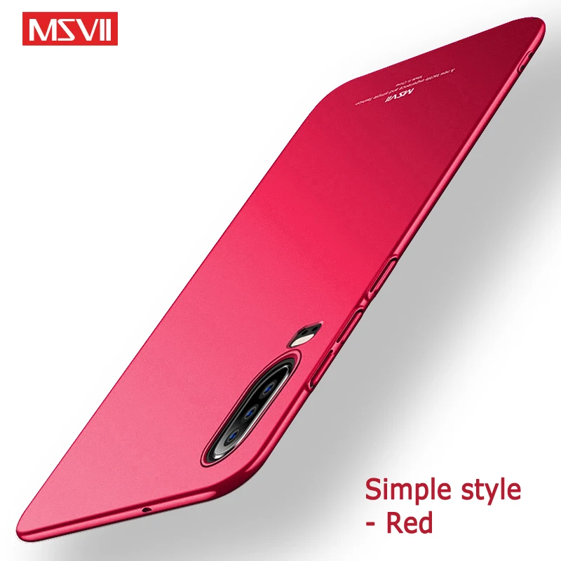 P30 чехол MSVII тонкий матовый чехол для huawei P30 Pro Lite чехол P 30 Plus жесткий чехол из поликарбоната для huawei P20 Lite Pro P 20 чехол для телефона s - Цвет: Simple red