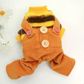 

Winter Dog Clothes Plush overalls Pets Outfits Warm Clothes for Small Dogs Cat Costumes Coat Jacket Puppy Sweater Dogs New