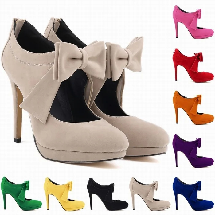 Shoes Woman Pumps Wedding Party Shoes Pointed Toe Flock 11CM Thin High heels Slip On Butterfly-knot 2023 size 35-42 black