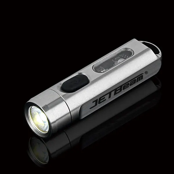 JETBeam EDC Mini One Flashlight Silver 500 Lumen 