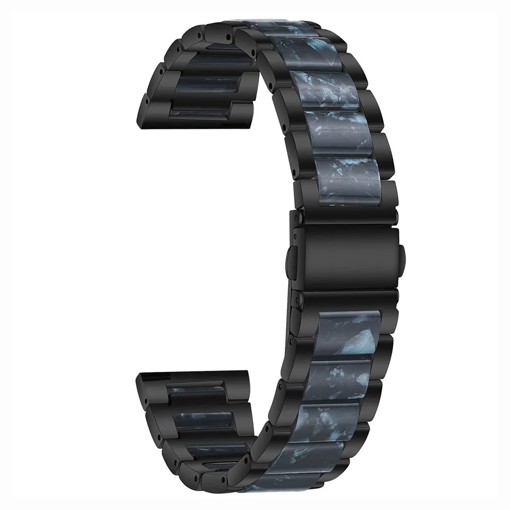 Premium Metal Resin Watch Band Strap for Men - 20mm Adjustable