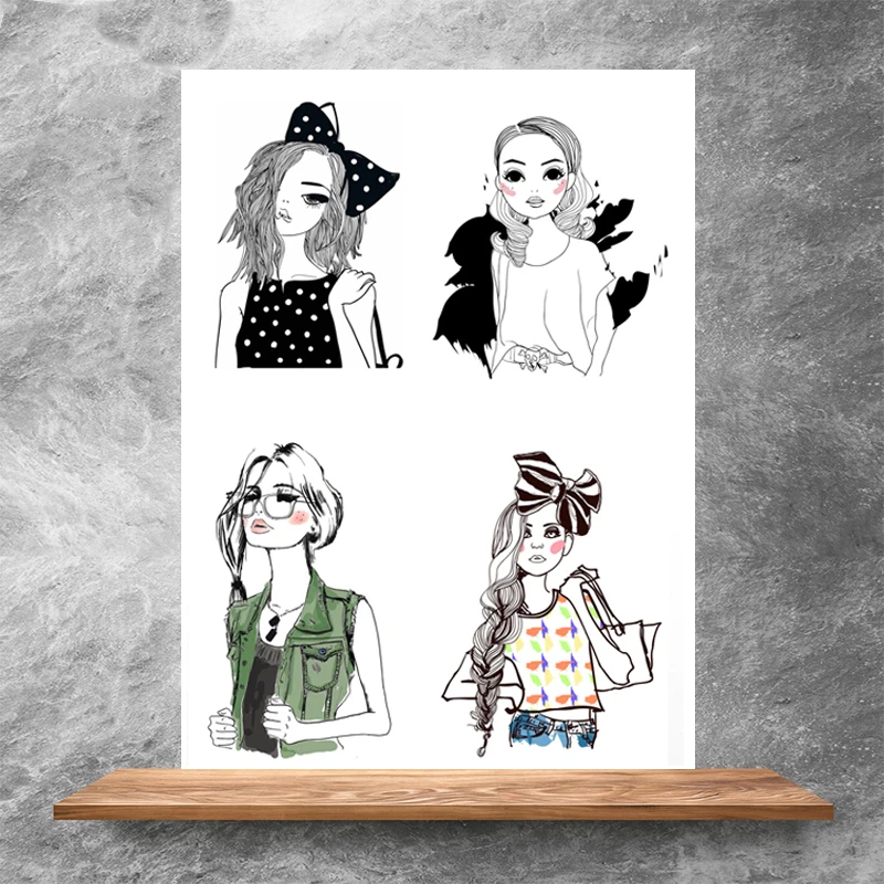 

ZhuoAng Shopping girl Clear Stamps/Silicone Transparent Seals for DIY scrapbooking photo album Clear Stamps