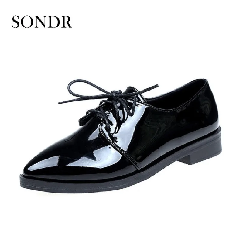 

2019 Top Sale British Style Oxford Shoes Women Spring Oxfords Flat Heel Casual Shoes Fashion Pointed Toe Women Shoes Women Flats