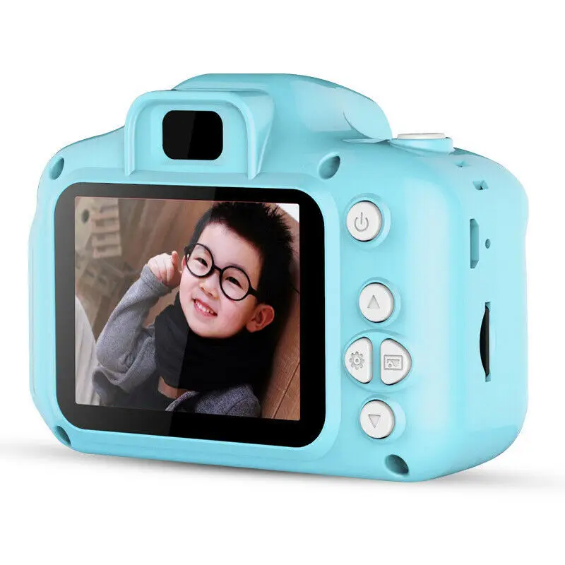 Детская мини-камера 2 дюймов HD экран Цифровая камера 1080P HD видеокамера детская камера для ребенка подарок на день рождения - Цвет: blue camera