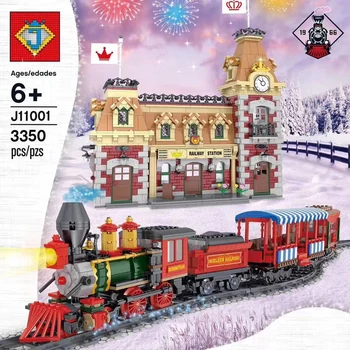 

J11001 Dlsneying Train And Station Model Compatible With 71044 Building Bricks Educational Toy Christmas Best Xmas Gifts