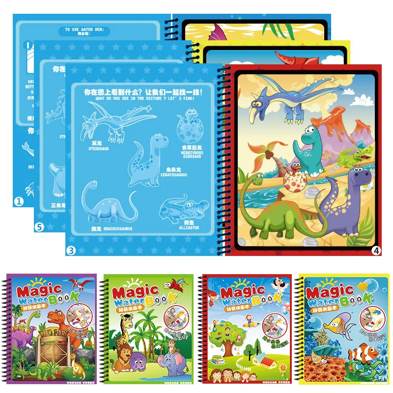 

Reusable Children Magic Album of Painting Sketch Book Scene Copy Painting Book