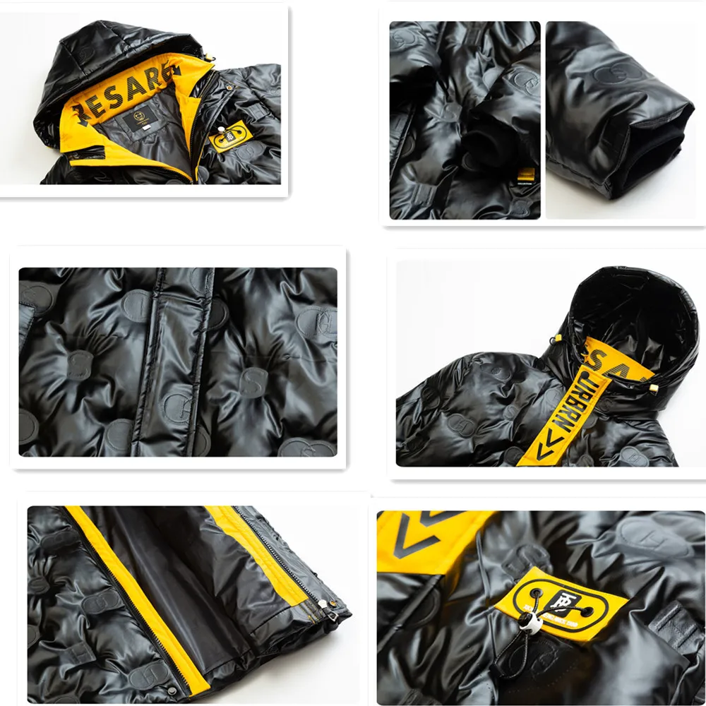 Winter Jacket For Boys Children'S Coat Fashion Hooded Warm Letters Print Teenager Clothes Outerwear Parkas Thicken High Quality