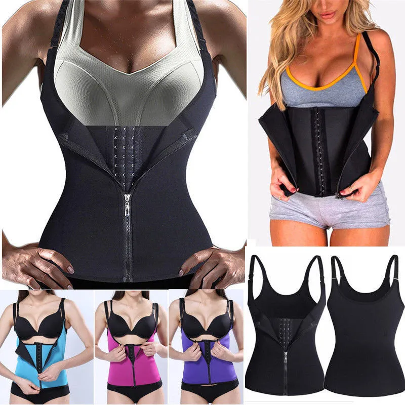 Waist Trainers Corset Women Zipper And Hooks Double Slimming Abdomen