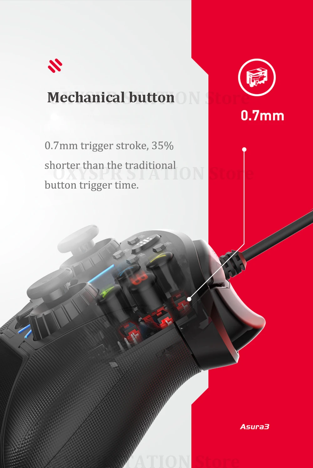 Original BETOP Asura 3 Competitiv Gamepad USB Wired Joystick Enhanced Vibration For Steam For PS3 PC TV for STB for Tesla