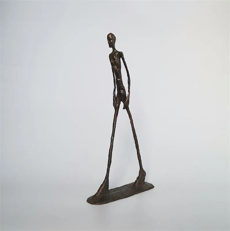 

[HHT] HANDMADE CRAFTS BRASS CHARACTER STATUE WALKING MAN PERSON LONE WALKER GIACOMETTI SCULPTURE HOME DECORATION OFFICE DECOR