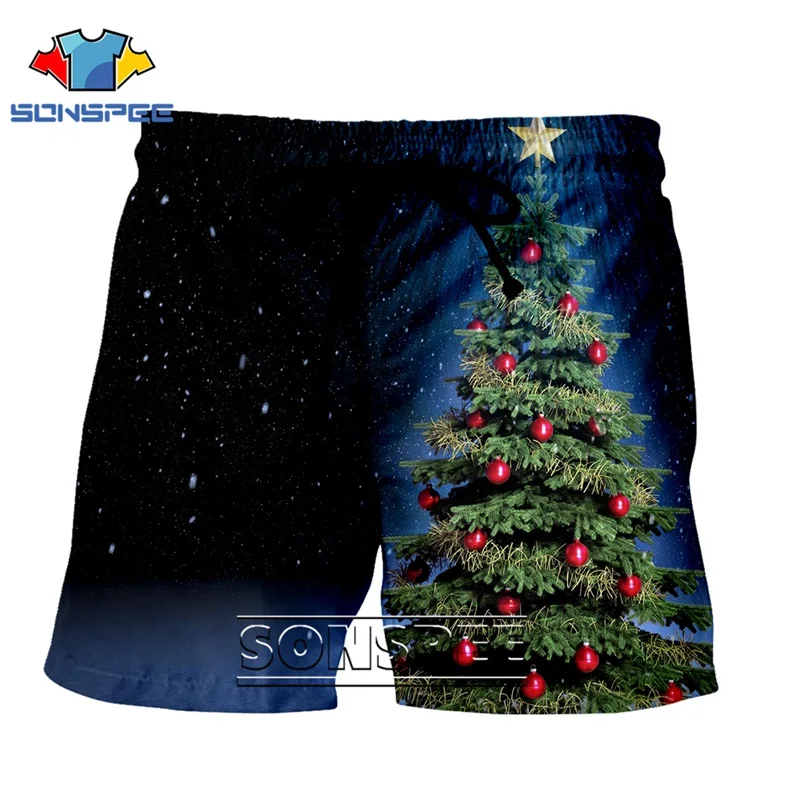 Модные Рождественские шорты в стиле панк; повседневные мужские и женские повседневные уличные рождественские шорты в стиле аниме для отдыха; спортивные пляжные спортивные штаны в стиле Харадзюку С Санта Клаусом - Цвет: 1