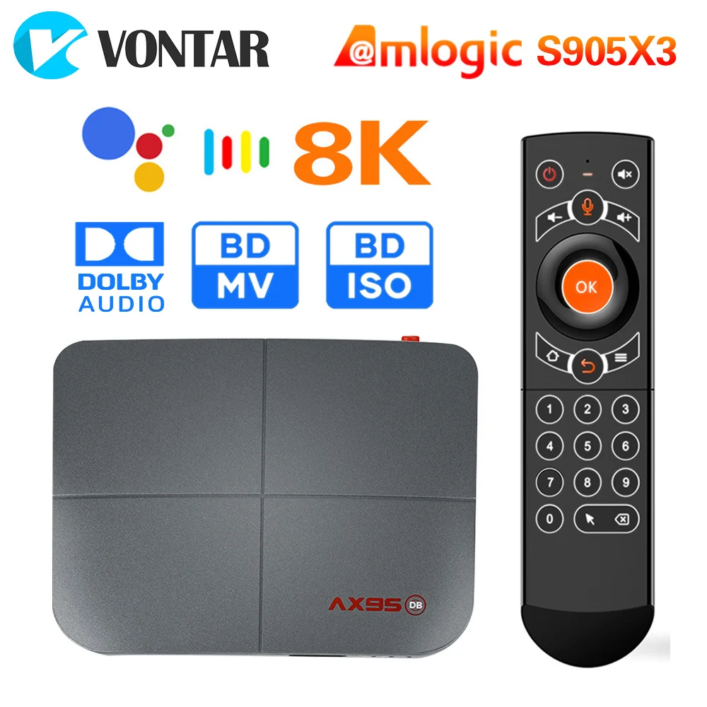 Приставка Смарт ТВ AX95 4 + 128 ГБ Android 9 0 Amlogic S905X3 4K 8K|ТВ-приставки и медиаплееры| |