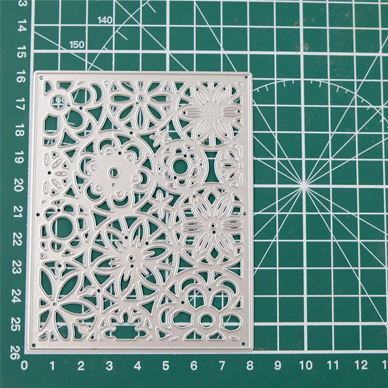 102x84mm DiyArts Цветочные металлические режущие штампы новые для рукоделия штампы Скрапбукинг карты Альбом тиснение трафарет цветок фон рамка штампы - Цвет: 102x84mm