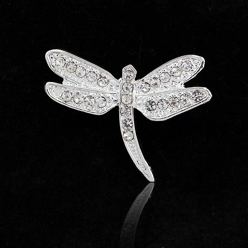 

Brooches Embellish Crystal Rhinestones Small Dragonfly Bejeweled Brooch Pins for Wedding or Dress Decorations Accessory AB074