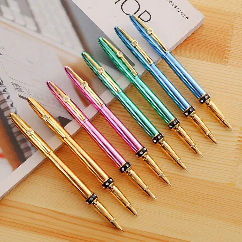 

1-Piece Extra Fine Financial Fountain Pen with Crystal Nice Pens for Women Gift Student Stationery School Office Supplies