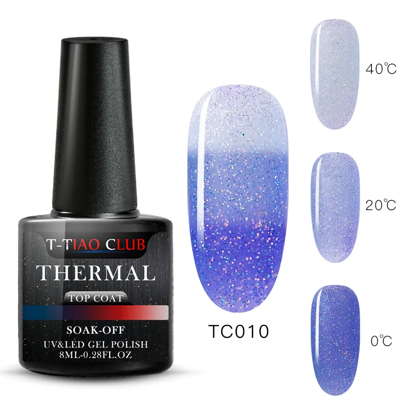 S03331 T-TIAO CLUB Thermal Glitter Gel Nail Polish Holographic Temperature Color-changing Varnish Semi Permanent Nail Art Gel Lacquer - Цвет: S03331