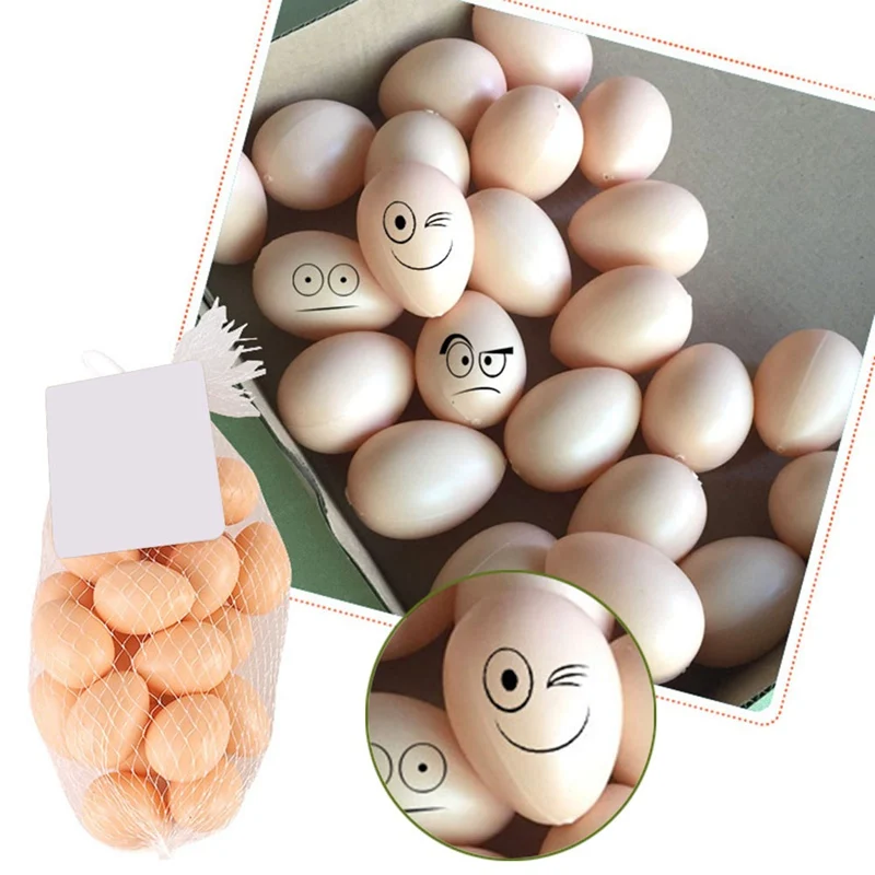 

12pcs Hatching Egg Hen Poultry Hatch Breeding Simulation Fake Plastic Artificial Eggs DIY Painting Easter Egg Educational Toy