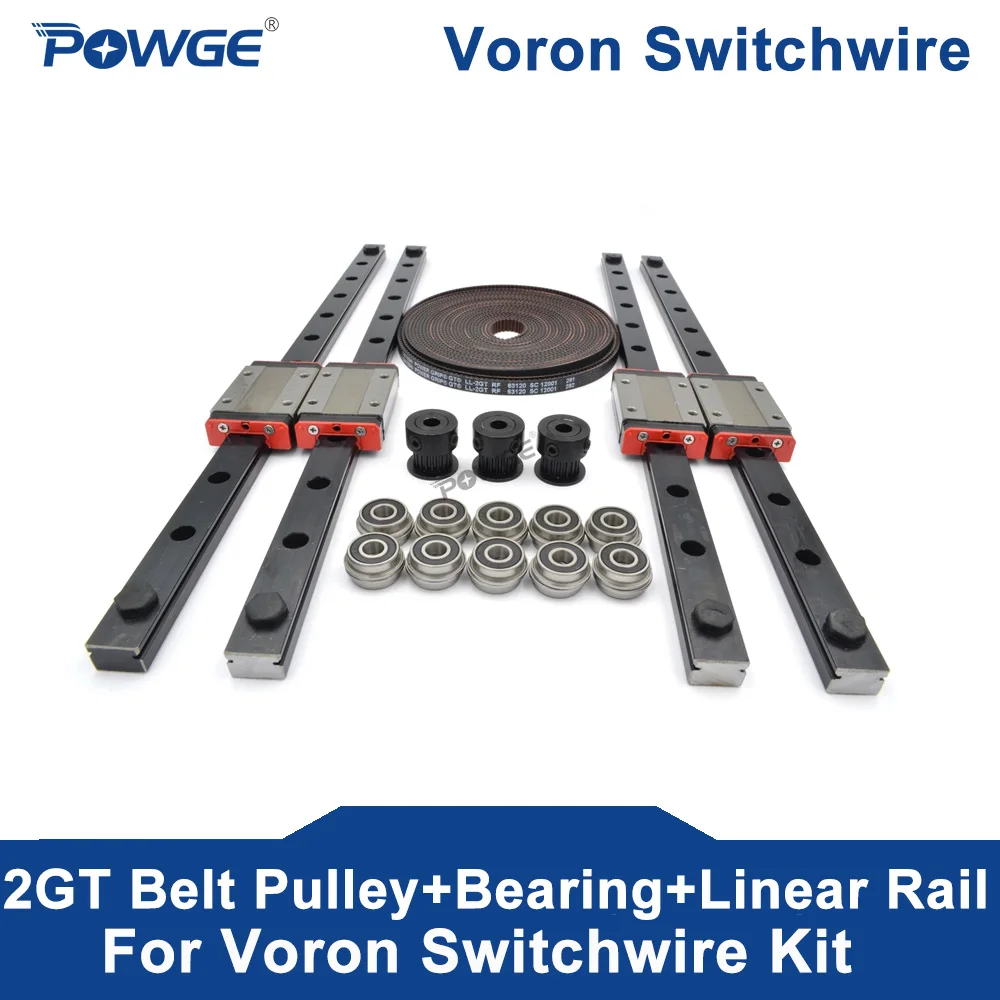 POWGE VORON Switchwire MOTION Kit GT2 LL 2GT RF 5 метров открытый ремень 20 зубьев линейный рельс MGN12H