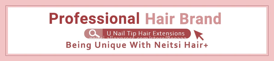 Neitsi Straight Keratin Capsules Human Fusion Hair Nail U Tip Machine Remy Pre-Bond Natural Hair Extensions 16